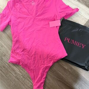 Chic Pink Bodysuit with Sleek Fit